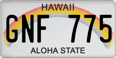 HI license plate GNF775