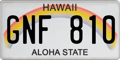 HI license plate GNF810