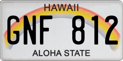 HI license plate GNF812