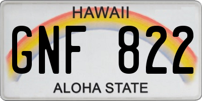 HI license plate GNF822