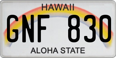 HI license plate GNF830