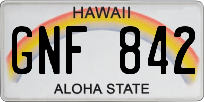 HI license plate GNF842