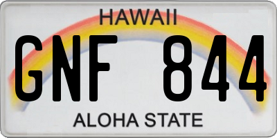 HI license plate GNF844