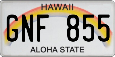 HI license plate GNF855