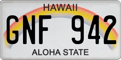 HI license plate GNF942