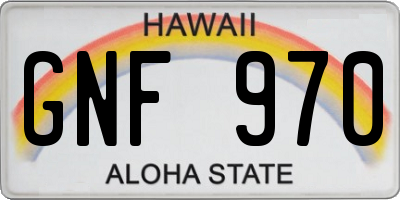 HI license plate GNF970