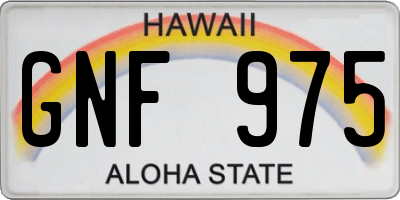 HI license plate GNF975