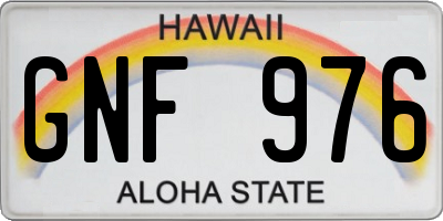 HI license plate GNF976