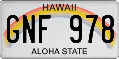 HI license plate GNF978