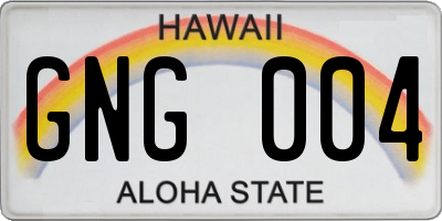 HI license plate GNG004