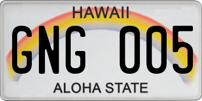 HI license plate GNG005