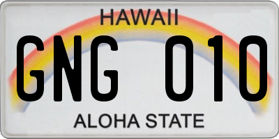 HI license plate GNG010