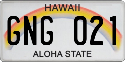 HI license plate GNG021
