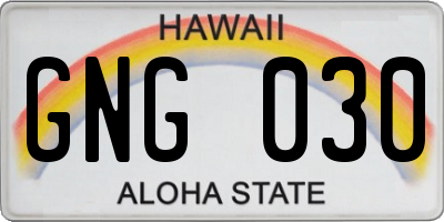 HI license plate GNG030