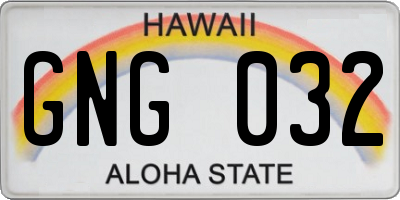 HI license plate GNG032