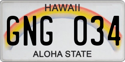 HI license plate GNG034