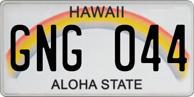 HI license plate GNG044