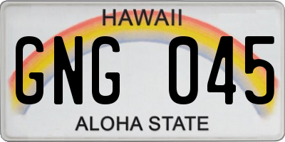 HI license plate GNG045
