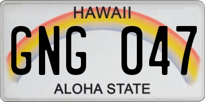 HI license plate GNG047