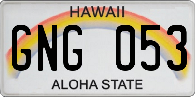 HI license plate GNG053