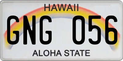 HI license plate GNG056