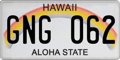 HI license plate GNG062