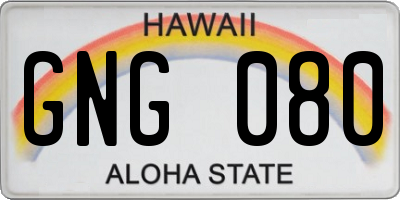 HI license plate GNG080