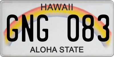 HI license plate GNG083
