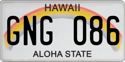 HI license plate GNG086