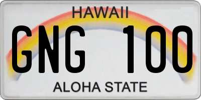 HI license plate GNG100