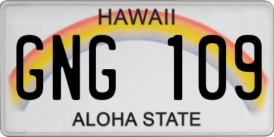 HI license plate GNG109