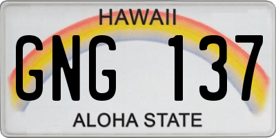HI license plate GNG137