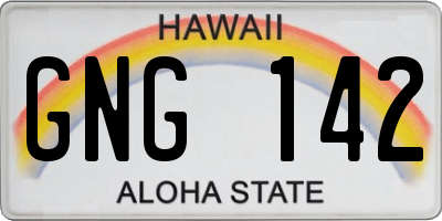 HI license plate GNG142