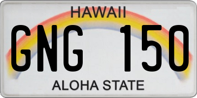 HI license plate GNG150