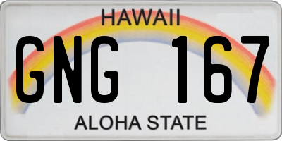 HI license plate GNG167