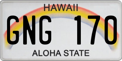 HI license plate GNG170