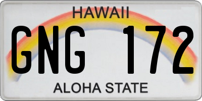 HI license plate GNG172