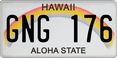 HI license plate GNG176