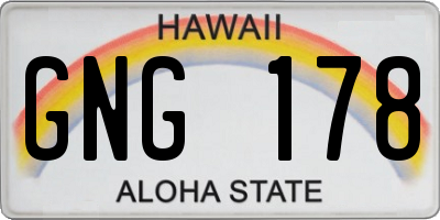 HI license plate GNG178