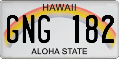 HI license plate GNG182