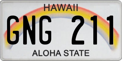 HI license plate GNG211
