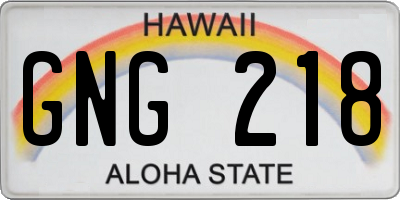 HI license plate GNG218