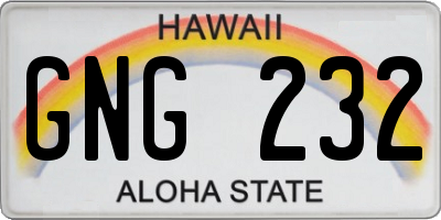 HI license plate GNG232