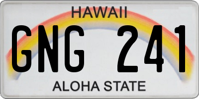 HI license plate GNG241