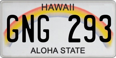 HI license plate GNG293