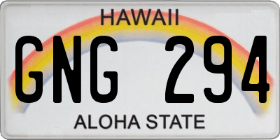 HI license plate GNG294