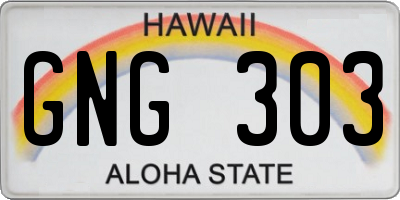 HI license plate GNG303