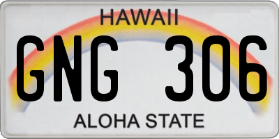 HI license plate GNG306