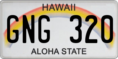 HI license plate GNG320