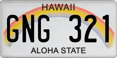 HI license plate GNG321